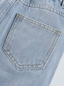 SHEIN Explorewe 女童（小）牛仔褲 - 中等水洗藍 - 查看 6