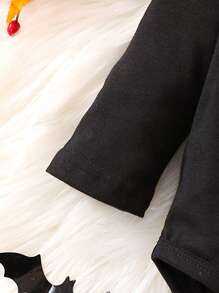 男嬰萬聖節骷髅圖案前蝴蝶結連體衣 - 彩色 - 查看 5