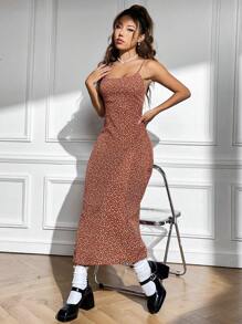 SHEIN EZwear Ditsy Floral Print Cami Dress