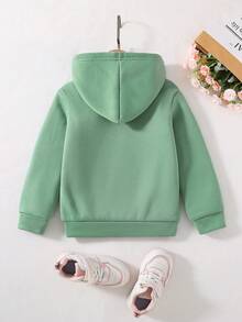 女小童愛心和字母圖案連帽衫