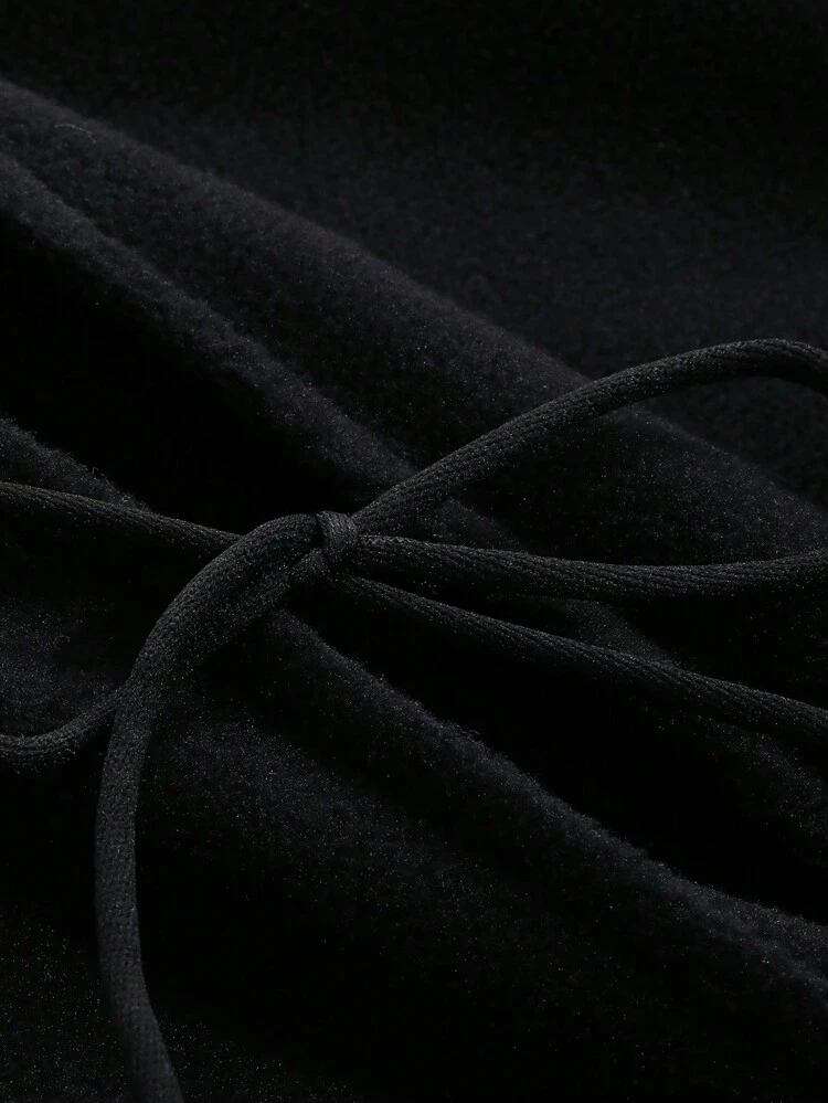 Tie Back Drop Shoulder Split Hem Coat Women Jacket,Fall Women Clothes