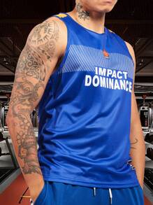 Manfinity Sport Corelite Camiseta de tirantes deportiva con gráfico de letras para hombres, parte superior de gimnasio para hombres - Multicolor - Ver 3