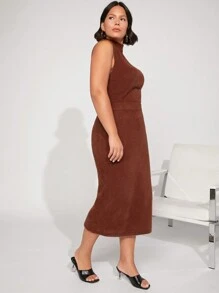 SHEIN BASICS Plus High Waist Knit Skirt