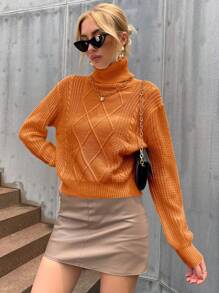 SHEIN Privé Áo len nữ - trái cam - Xem 6