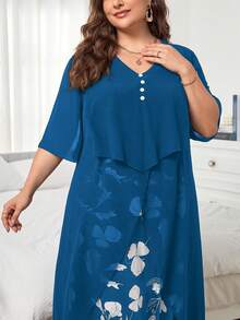 SHEIN Clasi 加大洋裝 - 寶藍色 - 查看 4