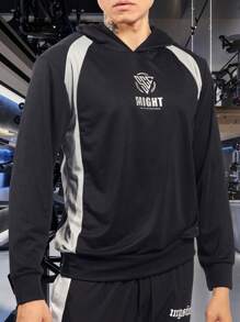 Gym Rark Áo nỉ thể thao nam có mũ, phối màu tương phản, in chữ. - màu đen - Xem 6