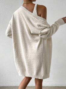 Calvaya Solid Cami Knit Top & Knit Shorts & Drop Shoulder Cardigan