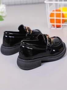 兒童平底鞋 兒童PU皮革便鞋， 2023年新款春秋男女平底鞋，女孩開車便鞋 - 黑色 - 查看 2