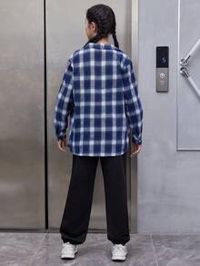 Teen Girl Plaid Print Blouse & Pants - Multicolor - View 2