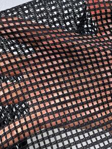 SHEIN Unity Hơn Cắt ra Áo Peplum - màu đen - Xem 8