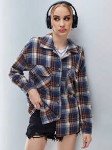 SHEIN Unity In kẻ sọc Thả vai áo - Nhiều màu - Xem 5