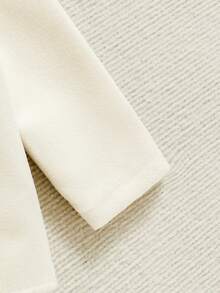 SHEIN Baby Girl Double Breasted Fold Pleated Detail Overcoat - White - View 4