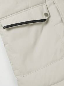 Manfinity Hypemode Áo khoác nam có mũ trùm đầu cỡ lớn có túi rút dây - Màu be - Xem 3