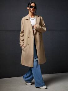 SWAVVY Áo khoác nam có cổ 1 hàng khuy - Màu be - Xem 5