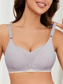 SHEIN Maternity Nursing Bra For Mother - Mauve Purple - View 7