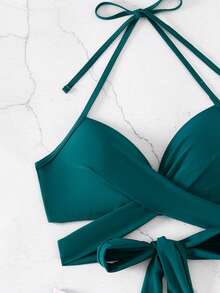 熱帶印花包裝式推桿比基尼套裝 - 彩色 - 查看 4