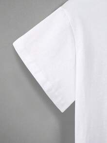 SHEIN LUNE Lip And Slogan Graphic Tee - White - View 3