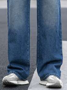 Manfinity Hypemode Men Slant Pocket Straight Leg Jeans - Blue - View 3