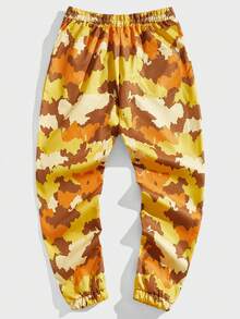 Street Life 男士迷彩和字母印花帶束口長褲 - 彩色 - 查看 2