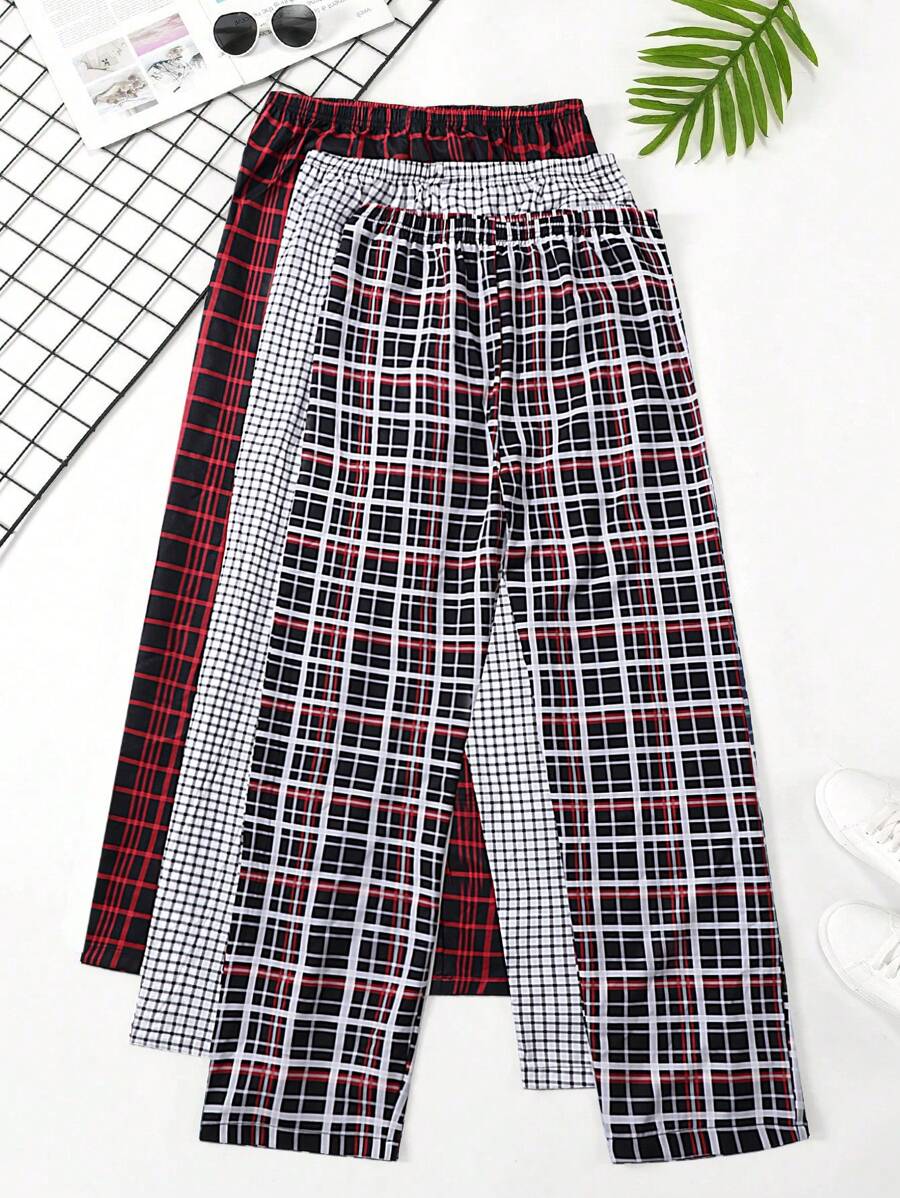 Nam 3pcs In kẻ sọc Quần ngủ - Nhiều màu - Xem 1