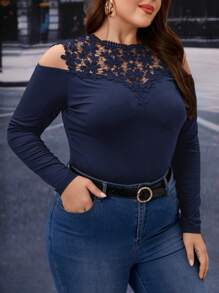 SHEIN Clasi 大碼T恤 - 藏蓝色 - 查看 3