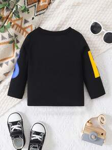 Baby Boy Letter Graphic Tee - Black - View 2