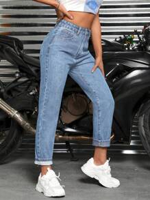 SHEIN PETITE Jeans de ajuste mom
