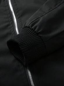 Manfinity Homme Áo khoác Nam Dây kéo màu trơn Giải trí - màu đen - Xem 6