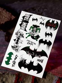 BATMAN X SHEIN 蝙蝠圖案臨時紋身貼合適的適用於日常使用