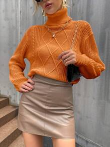 SHEIN Privé Áo len nữ - trái cam - Xem 3