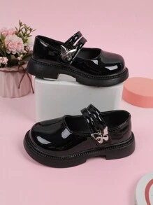 Simple And Stylish Metal Buckle Decorated Casual Party Princess Shoes - Black - View 3