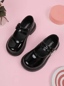 Simple And Stylish Metal Buckle Decorated Casual Party Princess Shoes - Black - View 1