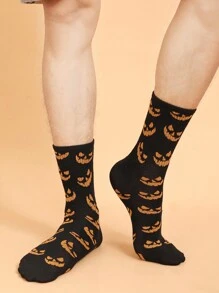 Maryam Alam 萬聖節圖案男士中筒襪