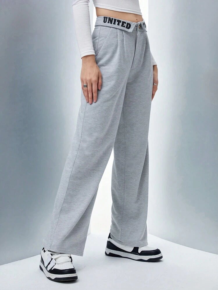 Letter Tape Waist Sweatpants