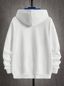 Manfinity VCAY Men Skeleton Hand Print Zip Up Hoodie - Multicolor - View 2