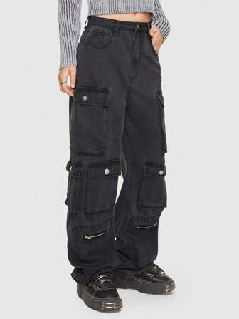 Grunge Punk Jeans cargo unicolor