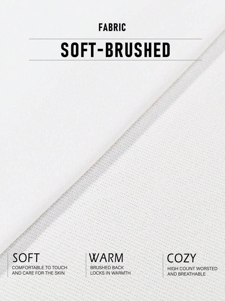 SHEIN EZwear כיתוב גרפי כתף חשופה סווטשירט אוברסייז - לבן - ראה 4