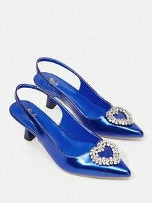 女款春夏秋時尚高跟鞋,有減肥效果,適合戶外穿著 - 藍色 - 查看 5