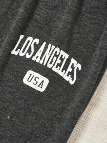 3 bucăți în carouri și litere grafice cu șnur în talie