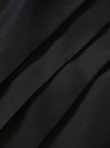 Manfinity Hypemode 男式純色下擺低垂寬鬆褲，超大尺寸，素面黑色，適用於外出穿著 - 黑色 - 查看 7