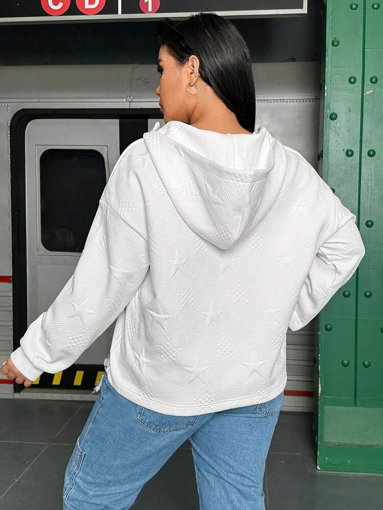Plus Drop Shoulder Half Zip Sweatshirt Pullover Fall Sweatshirt