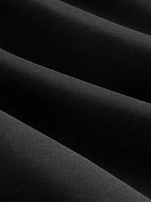 SHEIN MOD 素色荷葉邊不對稱下擺半身裙 - 黑色 - 查看 3