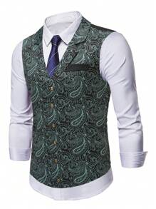 Manfinity AFTRDRK Men Plus 1pc Paisley Print Waistcoat