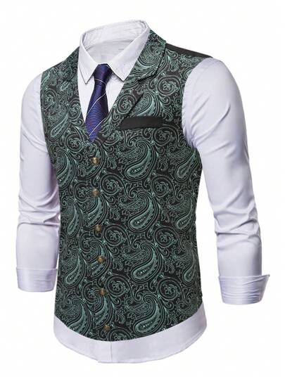 Manfinity AFTRDRK Men Plus 1pc Paisley Print Waistcoat