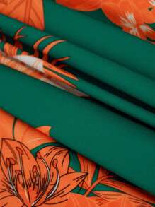 Celure Plus Tropical Print Backless Cami Dress - Multicolor - View 3