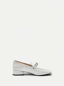 SheIn BIZ Women's Fashionable Flat Shoes - White - View 2