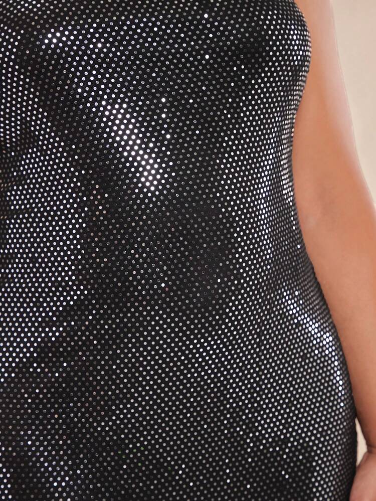 Plus Fashion Rhinestone Tube Bodycon Dress For Summer