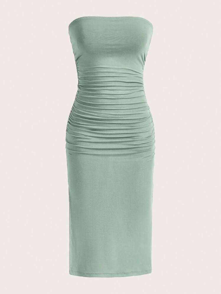 light green tube dress Monki tube dress in lime green