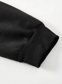 Men Plus Solid Thermal Lined Sweatshirt - Black - View 7