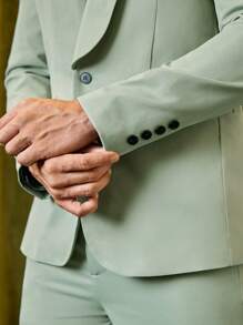 Manfinity NiteLyfe Nam Chất rắn Áo vest & Quần tây Bộ Không có áo sơ mi - màu xanh lá - Xem 6